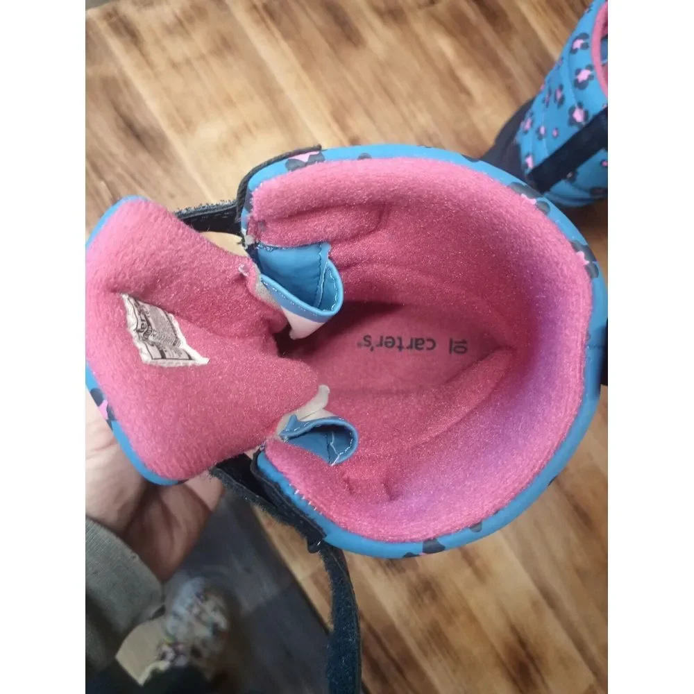 Carter's Girl's Winter Boots‎ Toddler Size 10 M Navy Deltha Snow Boot Warm